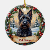 Décoration En Céramique Personalized Scottish Terrier Christmas (Devant)