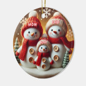 Décoration En Céramique Personalized Snowman Family Ornament (Gauche)