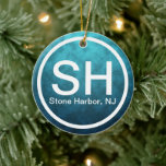 Décoration En Céramique Personalized Stone Harbor NJ SH Beach Christmas<br><div class="desc">Stone Harbor New Jersey SH NJ Beach Christmas Tree Ceramic Ornament  ~ It can be personalized with a name,  year or any text that you wish to add.  ^</div>