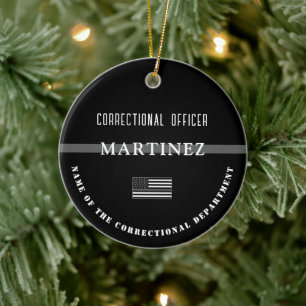 Décoration En Céramique Personalized Thin Silver Line Corrections Officer