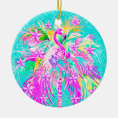 Décoration En Céramique Personalized Tropical Palm Tree Flamngo Christmas (Devant)