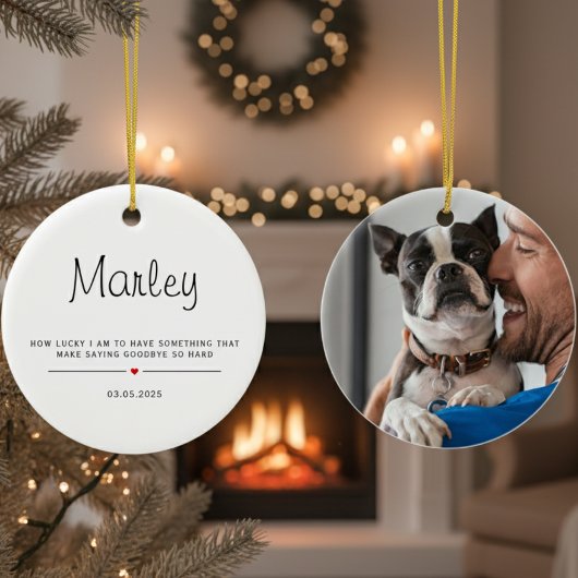 Décoration En Céramique Personalized Using Pet's Photo & Name