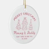 Décoration En Céramique Personalized Whimsical Baby Announcement Ornament (Droite)