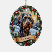 Décoration En Céramique Personalized Wirehaired Pointing Griffon Christmas (Droite)