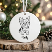 Décoration En Céramique Personalized Yorkie Dog Christmas