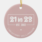 Décoration En Céramique Personnalisé 21e anniversaire 21 dans 23 Est 2002 (Devant)