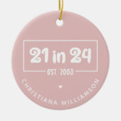 Décoration En Céramique Personnalisé 21e anniversaire 21 dans 24 Est 2003 (Devant)