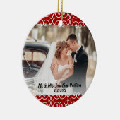 Décoration En Céramique Personnalisé 2 Face Rouge Blanc Élégant 2 Mariage (Droite)