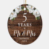 Décoration En Céramique Personnalisé 5 ans Anniversaire du bois M & Mme Gi (Gauche)