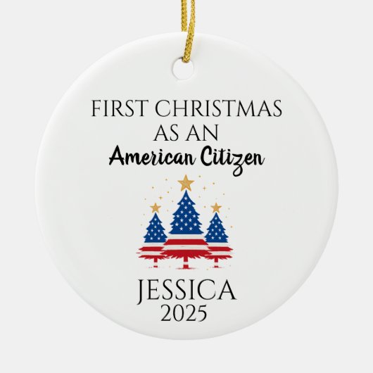 Décoration En Céramique Personnalisé American Citizen, arbre américain (Devant)