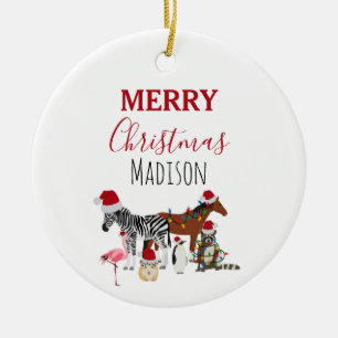 Décoration En Céramique Personnalisé Animaux de Noël amusants Chapeaux de