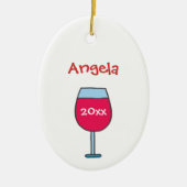 Décoration En Céramique Personnalisé avec le nom Année Verre rouge (Devant)