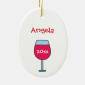 Décoration En Céramique Personnalisé avec le nom Année Verre rouge (Dos)