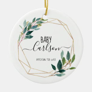 Décoration En Céramique Personnalisé Baby Reveal Pregnancy Green