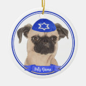 Décoration En Céramique Personnalisé Bruxelles Griffon Hanoukka Yarmulke (Devant)