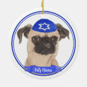 Décoration En Céramique Personnalisé Bruxelles Griffon Hanoukka Yarmulke (Dos)