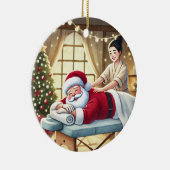 Décoration En Céramique Personnalisé Cute Père Noël Obtenir un massage (Droite)