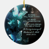 Décoration En Céramique Personnalisé Dans L'Ornement De Noël De Mémoire (Dos)