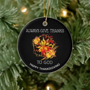 Décoration En Céramique Personnalisé DONNE TOUJOURS GRÂCE À DIEU Thanksgiv
