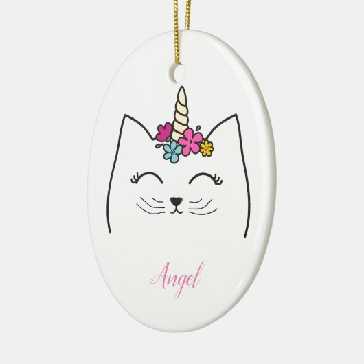 Décoration En Céramique Personnalisé Enfants Chat Unicorn (Gauche)