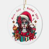 Décoration En Céramique Personnalisé Feliz Navidad De Los Muertos (Gauche)