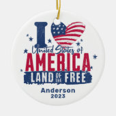 Décoration En Céramique Personnalisé I Love États-Unis d'Amérique (Devant)