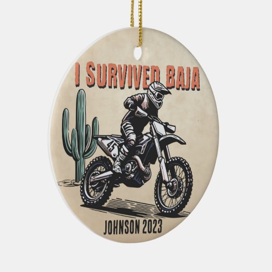 Décoration En Céramique Personnalisé - J'ai survécu Baja Desert Motocross (Droite)