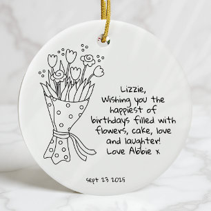 Décoration En Céramique Personnalisé Joyeux Anniversaire Gardien
