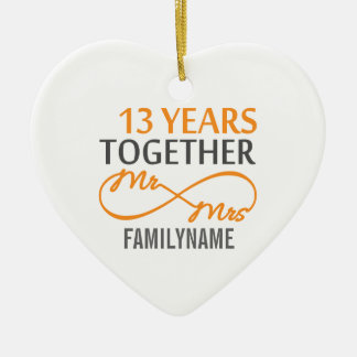 Décoration En Céramique Personnalisé M. et Mme 13e anniversaire