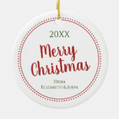 Décoration En Céramique Personnalisé Moderne Joyeux Noël Bordure Dotée (Dos)