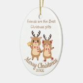 Décoration En Céramique Personnalisé Noël mignon Reindeers Amis (Gauche)