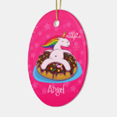 Décoration En Céramique Personnalisé Noël Unicorne rose (Gauche)