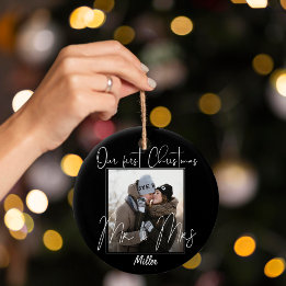Décoration En Céramique Personnalisé | Notre premier Noël en tant que M. e