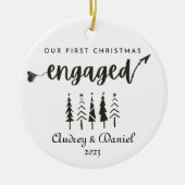 Décoration En Céramique Personnalisé Notre Premier Noël Engagé (Devant)