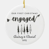 Décoration En Céramique Personnalisé Notre Premier Noël Engagé (Dos)
