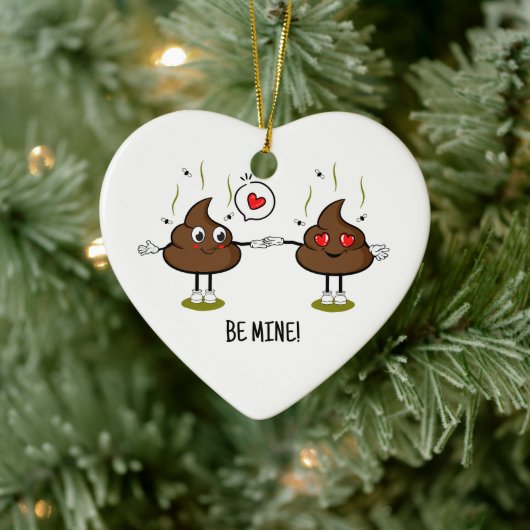 Décoration En Céramique Personnalisé Poop Emoji Love Couple (Arbre)