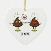 Décoration En Céramique Personnalisé Poop Emoji Love Couple (Dos)