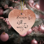 Décoration En Céramique Personnalisé Rose Gold Will You Marry Me Propositi<br><div class="desc">Ce design a été créé par art numérique et peut être personnalisé dans la zone fournie ou customisée en changeant la photo ou en ajoutant vos propres mots. Contactez-moi à l'adresse colorflowcreations@gmail.com si vous souhaitez que ce design soit disponible sur un autre produit. Achetez ma peinture acrylique abstraite originale à...</div>