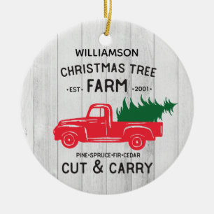 Décoration En Céramique Personnalisé Rustic Vintage Camion Noël