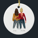 Décoration En Céramique Personnalisé Simple cadeau de noël pour soeur Soul<br><div class="desc">Je peux tout customiser, de la couleur des cheveux au style vestimentaire pour la carte d'anniversaire de votre soeur âme. Si vous voulez des ajustements, envoyez-moi un message, et c'est gratuit. Le cadeau de Noël simple personnalisé pour l'ornement en céramique Sol Soeur Soul est une façon magnifique et personnalisée de...</div>
