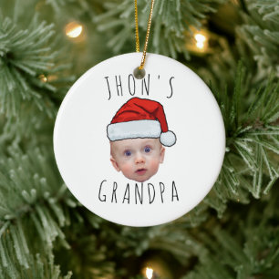 Décoration En Céramique Personnalisé Visage bébé Père Noël Chapeau Photo d