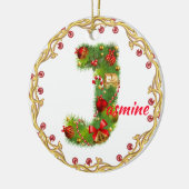 Décoration En Céramique PERSONNALISER décorée d'un monogramme initiale (Gauche)
