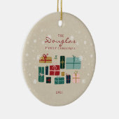 Décoration En Céramique Personnaliser Kraft Famille Cadeaux de Noël (Droite)