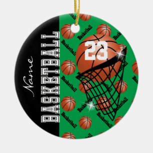 Décoration En Céramique Personnaliser le basket-ball vert