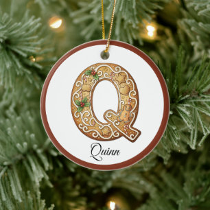 Décoration En Céramique Personnaliser le monogramme de la lettre Q en pain