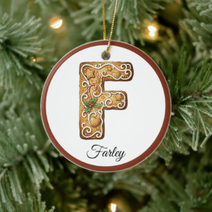 Décoration En Céramique Personnaliser le monogramme de lettre F en pain d'