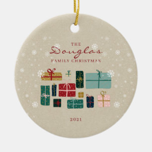Décoration En Céramique Personnaliser les cadeaux de Noël Kraft pour la fa