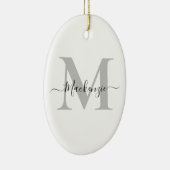 Décoration En Céramique Personnaliser Monogramme Nom initial Oval (Droite)