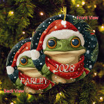 Décoration En Céramique Personnalisez la chouette grenouille de Noël à San<br><div class="desc">Ajoutez une touche de fantaisie et de charme à votre décor de vacances avec cet adorable ornement de grenouilles de Noël. Parfait pour les amateurs de grenouilles, cette décoration festive de grenouilles présente une mignonne grenouille portant un chapeau de Père Noël, ce qui en fait un joli ajout à n'importe...</div>