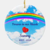 Décoration En Céramique Perte d'animal de compagnie Rainbow Bridge Animal (Dos)